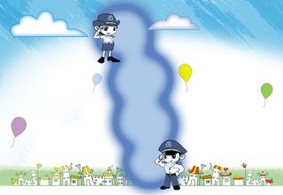 彩色中小学手抄小报警察