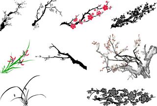 中国山水画水墨图案素材56