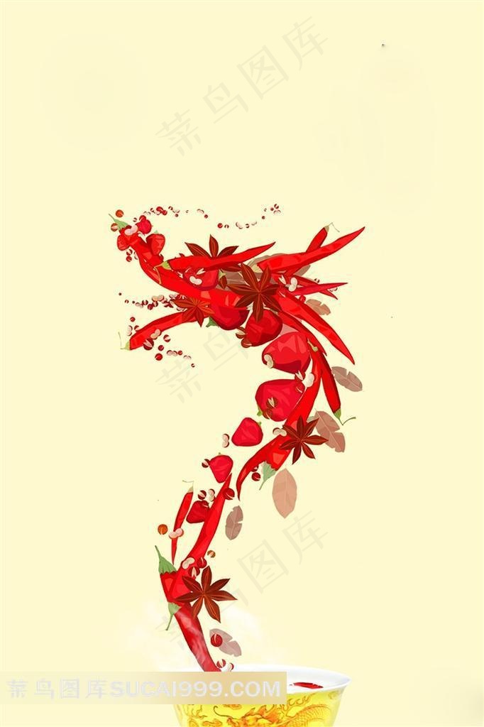 食材组成的飞龙舌尖上的中国