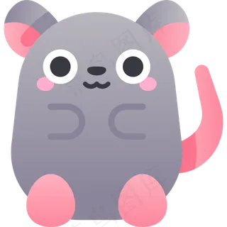 卡通老鼠元素图标免扣