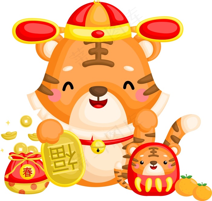 虎年送福图片cdr矢量模版下载