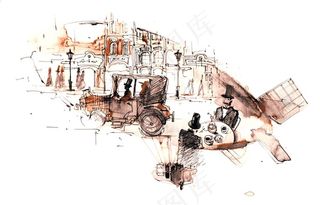 创意水彩西方古典造型高清图片