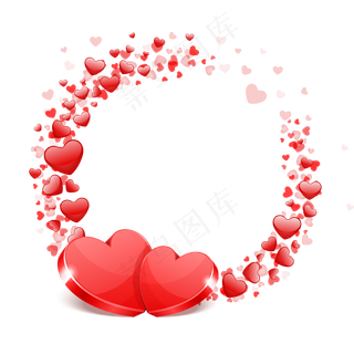 七夕节红色爱心图片png免抠图