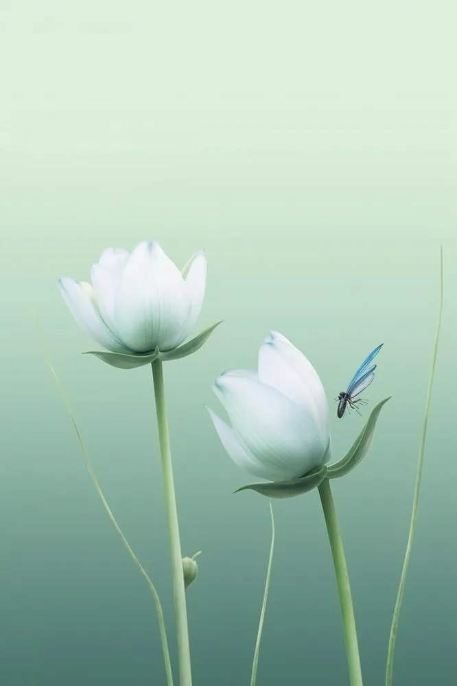 清新浅绿色荷花节气背景(896x1344)