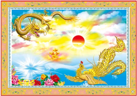 蓝天白云凰龙财宝背景 蓝天白云凰龙财宝背景