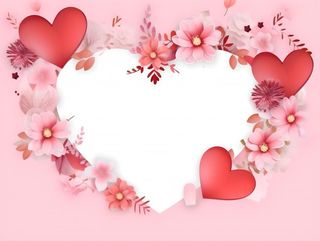 爱心边框粉色素材背景
