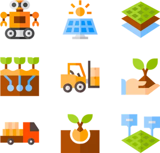 农业图标卡通现代农业