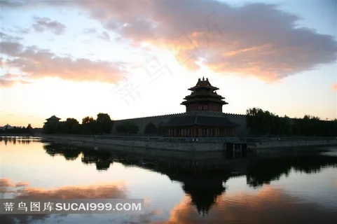 故宫角楼傍晚风景素材