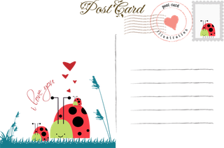 信件卡通明信片