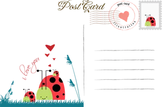 信件卡通明信片