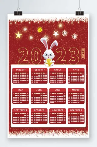 2023日历 兔年日历兔年挂历