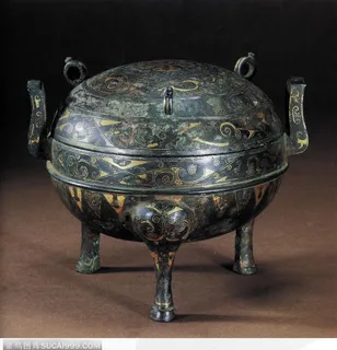 传统工艺-镀金的青铜罐