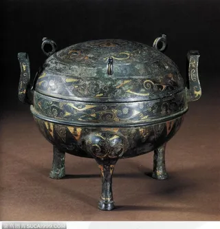 传统工艺-镀金的青铜罐