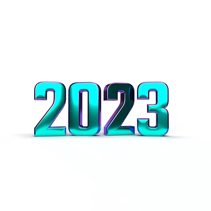 蓝色2023年数字免抠素材psd模版下载