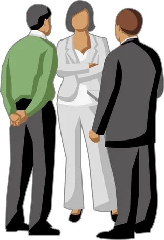 彩色矢量卡通商务团队人物 免抠