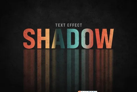 长影彩色粉笔阴影文字效果特效字PSD模板