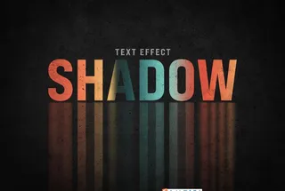 长影彩色粉笔阴影文字效果特效字PSD模板