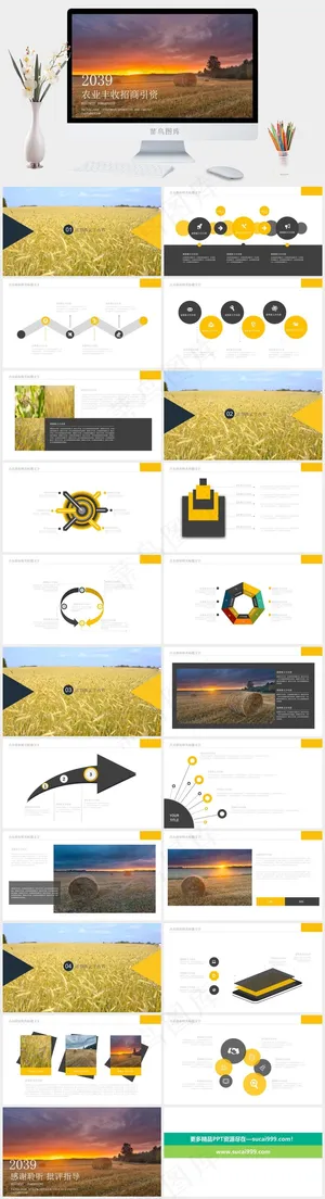 农业粮食PPT模板ppt模版