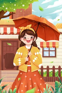 谷雨二十四节气海报设计