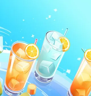 蓝色渐变饮料背景