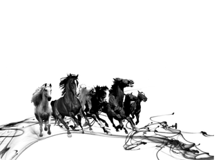 中国风水墨骏马