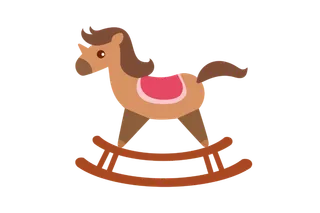 木马玩具剪贴画儿童节幼儿园插画