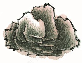 大山石头美术绘画美图素材