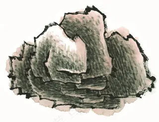 大山石头美术绘画美图素材