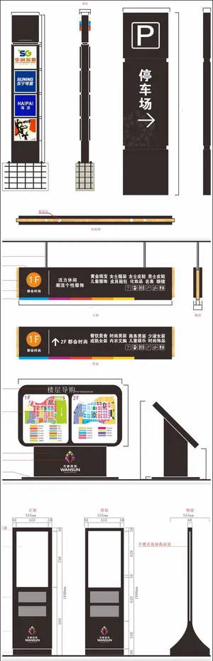 广场商场VI导视房地产导视牌设计