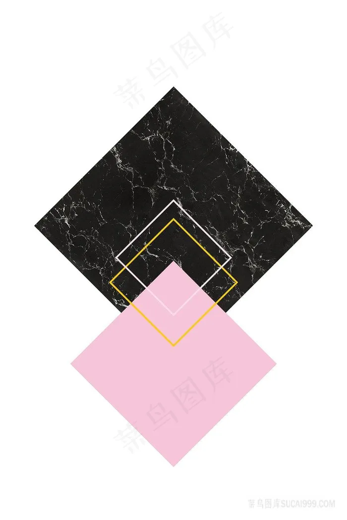 唯美时尚大理石菱形插画