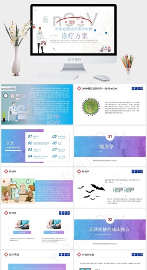 新型冠状病毒感染病例ppt模版预览图