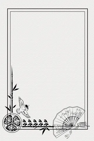 中国风传统水墨古风古典展板边框工笔画PS海报背景平面广告Ai设计素材