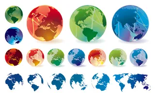 地球 矢量 卡通 大洲