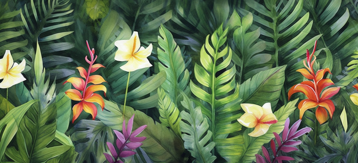 绿植花朵观赏类卡通插画素材(x)