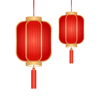 中秋节元素红色灯笼简约素材