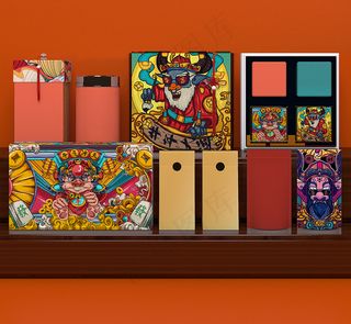 唯美国潮风中式纸盒智能贴图样机