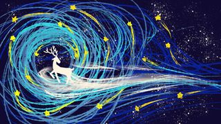 创意鹿治愈绘画PSD素材