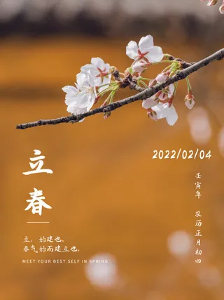 24节气立春春季新春春天海报模板PSD分层设计素材源文件模板