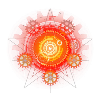 红色齿轮光芒科技kv主视觉