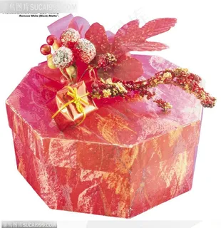 礼品装饰-多边形红色礼品盒