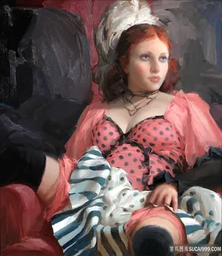 性格女士肖像艺术油画