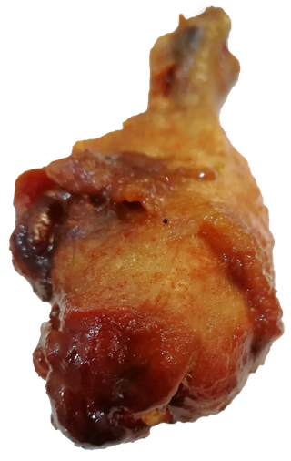 奥尔良蜜汁手扒鸡烤鸡腿免抠素材摄影元素