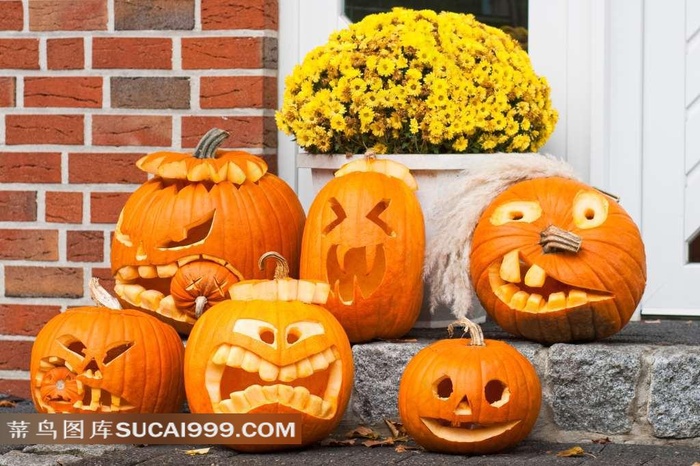 高清万圣节纸南瓜灯图片