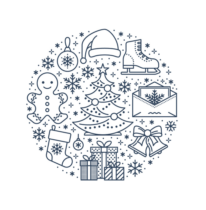 线性圣诞元素