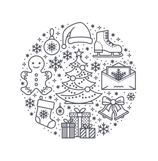 线性圣诞元素