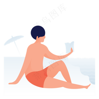 海滩人物免抠图