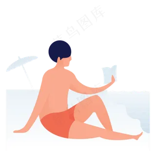 海滩人物免抠图