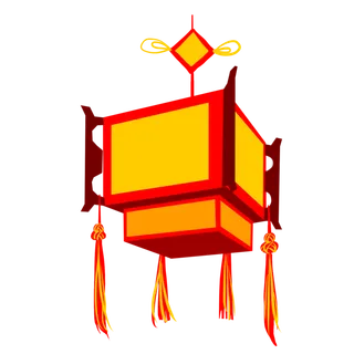 卡通手绘灯笼中秋节元宵节花灯新年海报元素PNG免扣PS素材