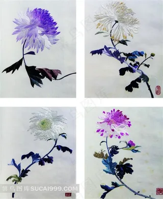 精美的菊花刺绣艺术
