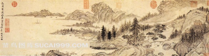 溪山真赏图金润A-传世国画